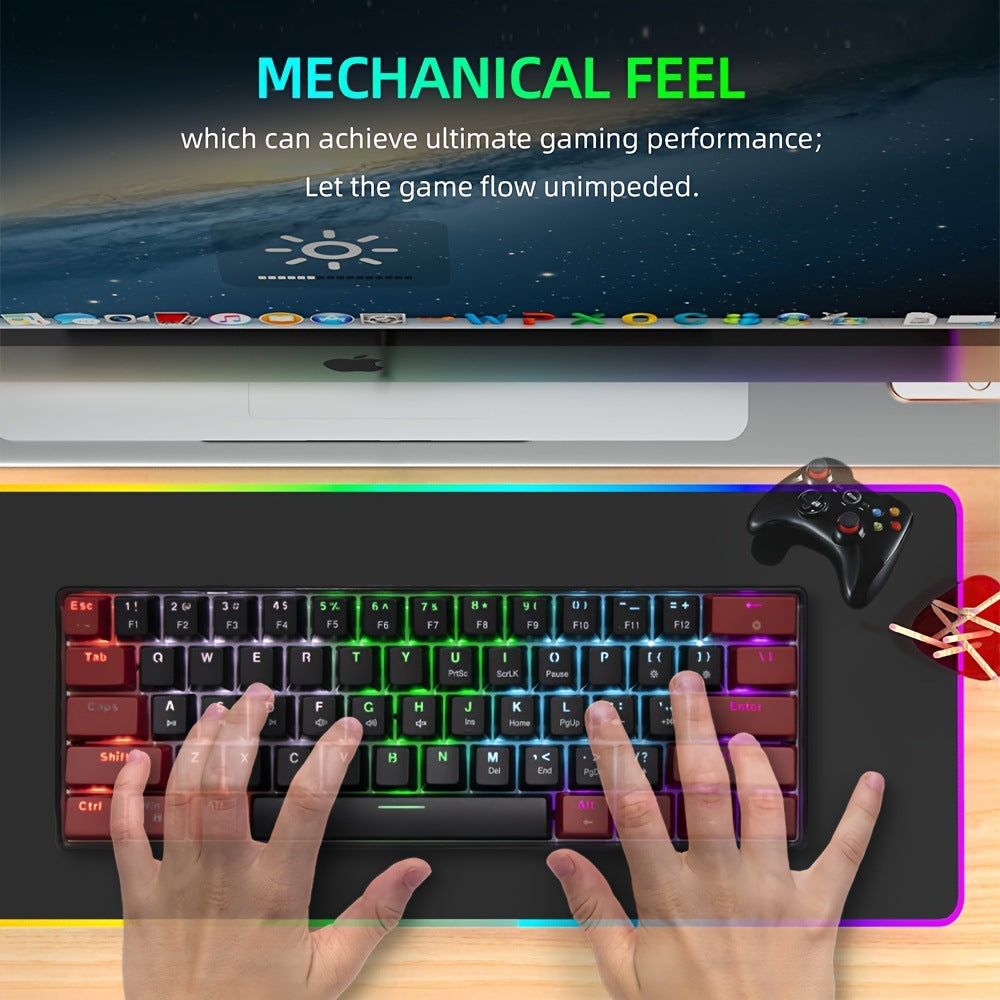 Compact RGB Mechanical Keyboard with Black and White Keycaps ? TKL Layout for Gaming and Productivity