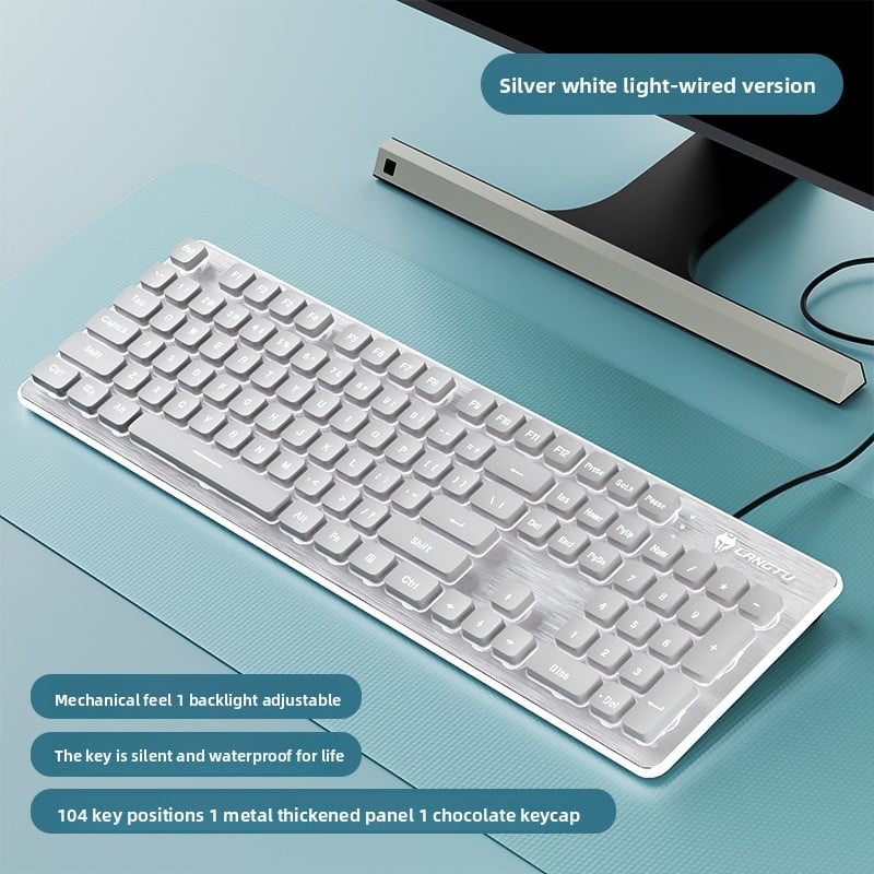 LAFANTU Mechanical Gaming Keyboard with Golden Backlit Round Keycaps ? Retro Style with Numeric Keypad