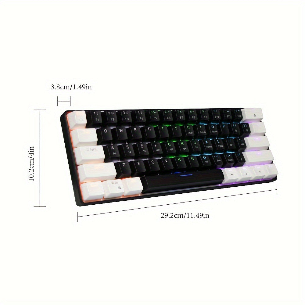 Compact RGB Mechanical Keyboard with Black and White Keycaps ? TKL Layout for Gaming and Productivity