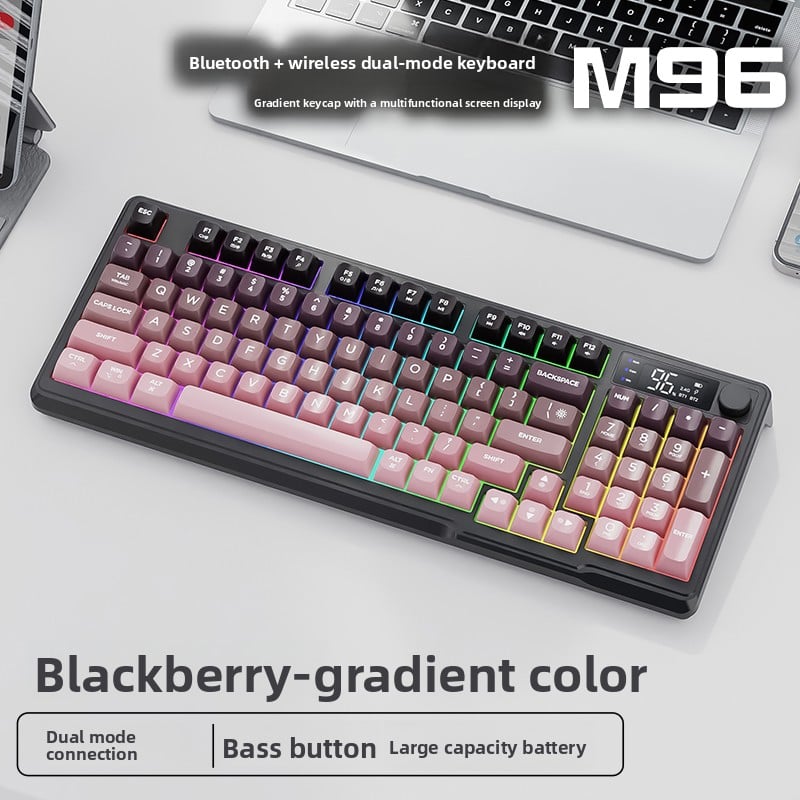 RGB Mechanical Gaming Keyboard with Display Screen and Multi-Colored Keycaps - Full Size with Numpad