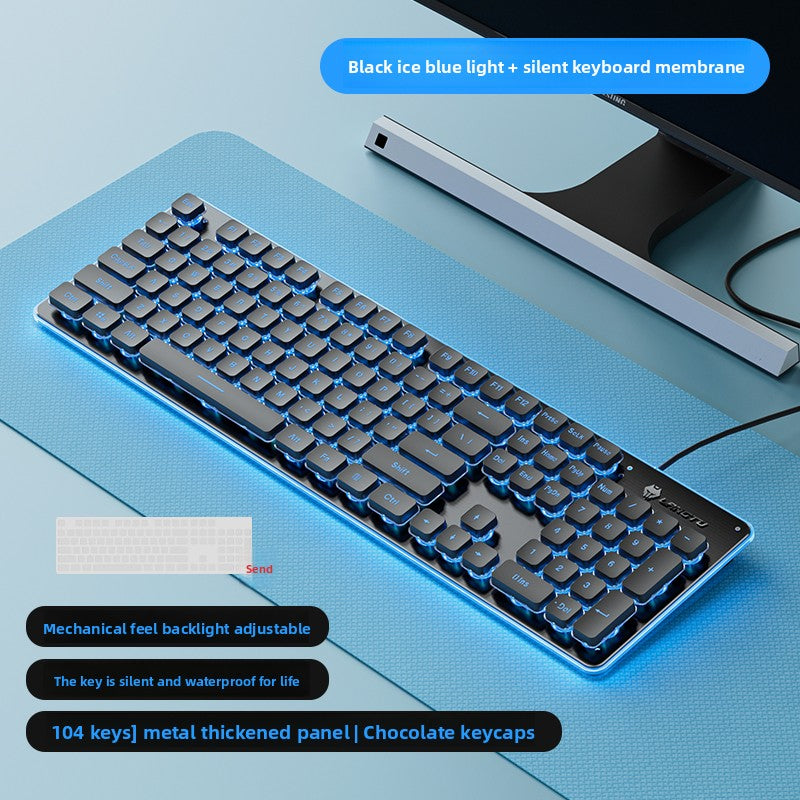 LAFANTU Mechanical Gaming Keyboard with Golden Backlit Round Keycaps ? Retro Style with Numeric Keypad