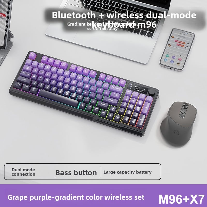 RGB Mechanical Gaming Keyboard with Display Screen and Multi-Colored Keycaps - Full Size with Numpad