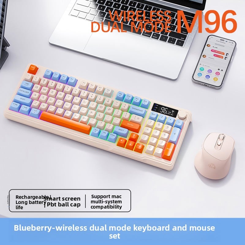 RGB Mechanical Gaming Keyboard with Display Screen and Multi-Colored Keycaps - Full Size with Numpad