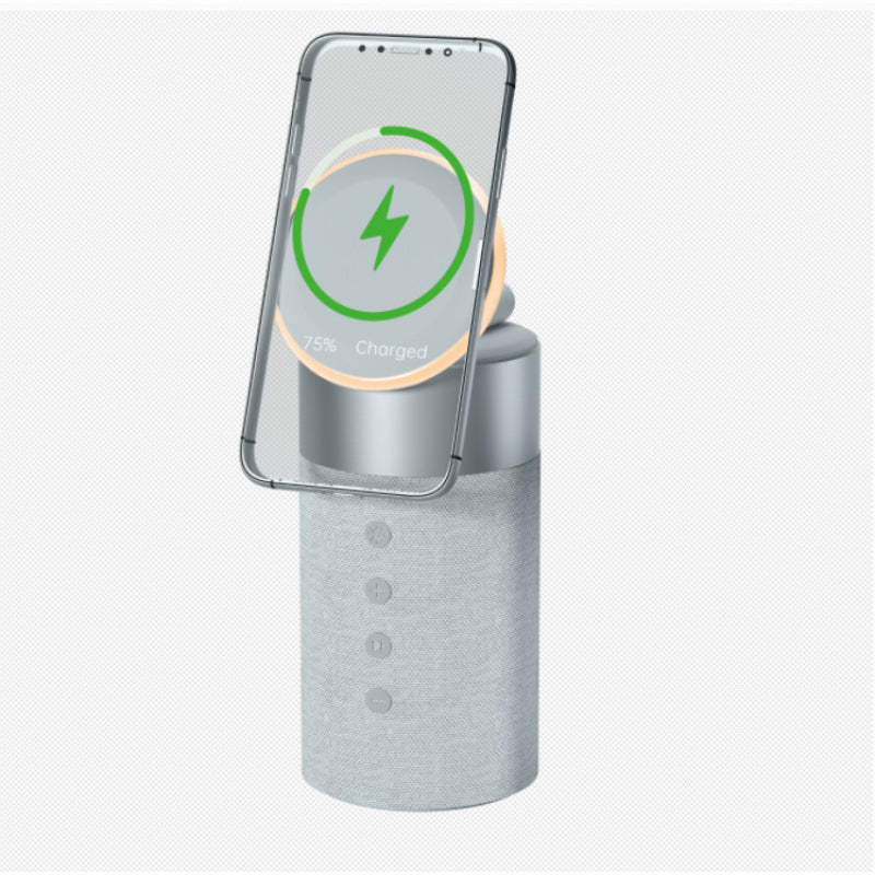 S02 4-in-1 Wireless Charger with Bluetooth Speaker, LED Lamp & Phone Stand