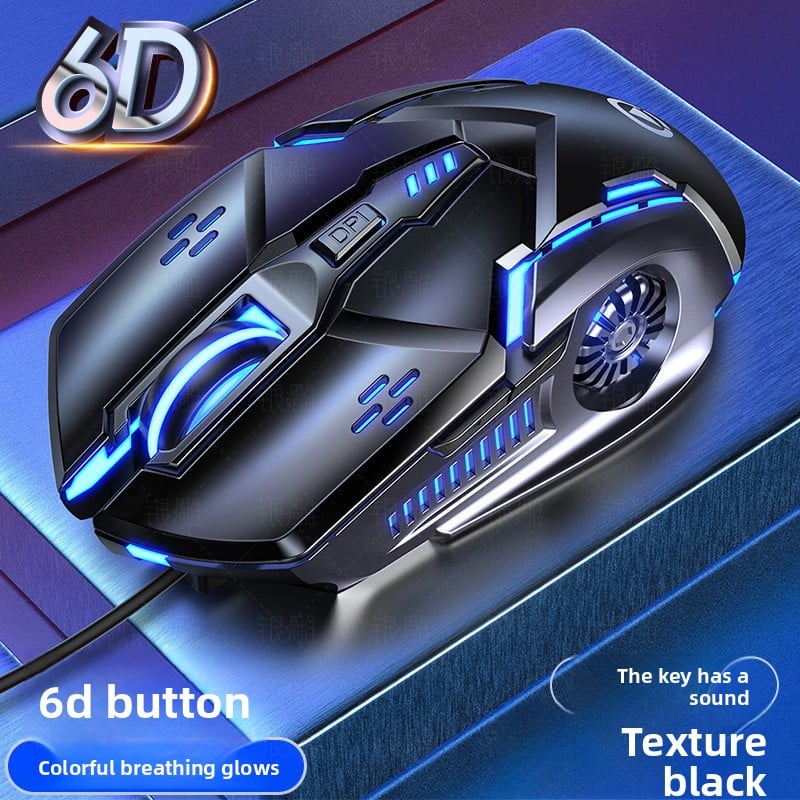 6D Gaming Mouse with Colorful Breathing Lights
