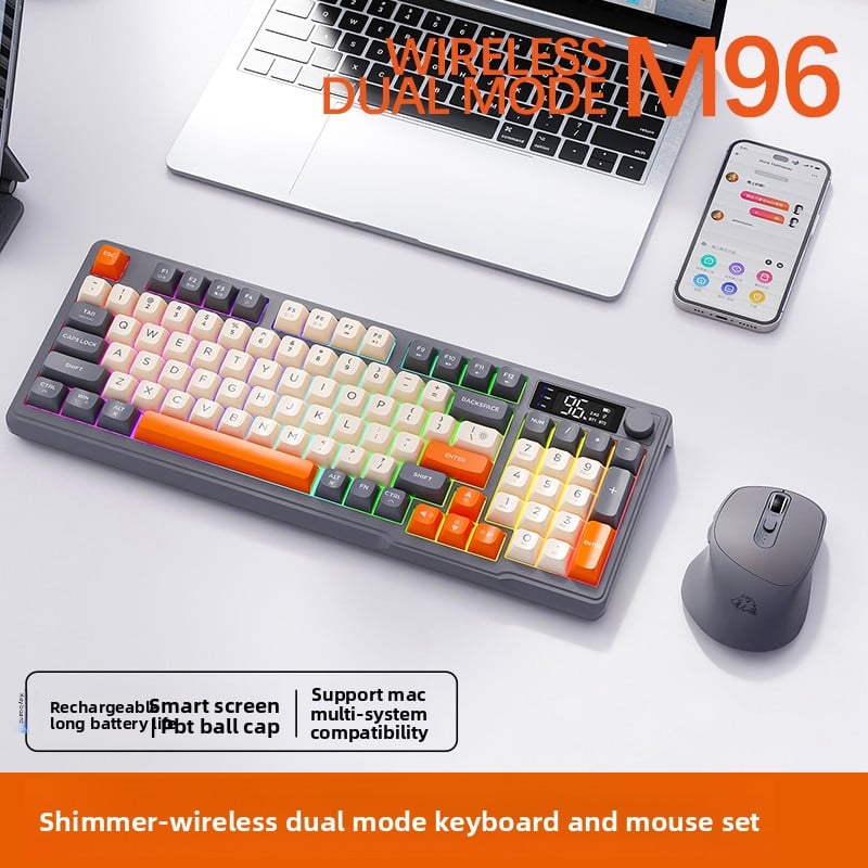 RGB Mechanical Gaming Keyboard with Display Screen and Multi-Colored Keycaps - Full Size with Numpad