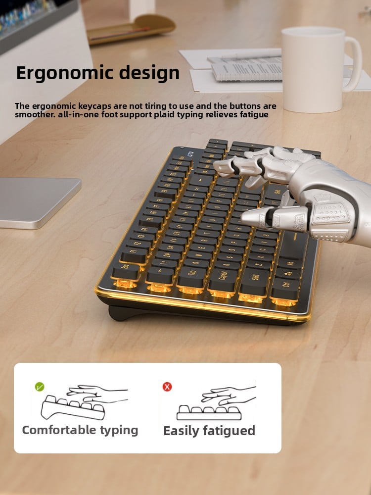 LAFANTU Mechanical Gaming Keyboard with Golden Backlit Round Keycaps ? Retro Style with Numeric Keypad