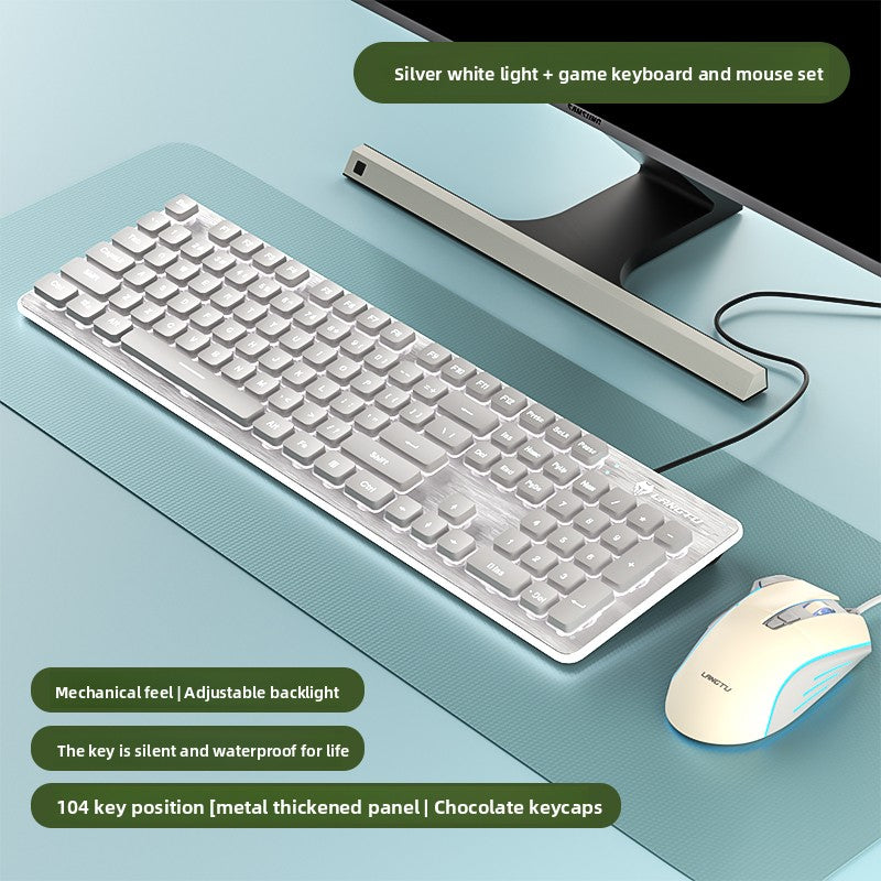LAFANTU Mechanical Gaming Keyboard with Golden Backlit Round Keycaps ? Retro Style with Numeric Keypad