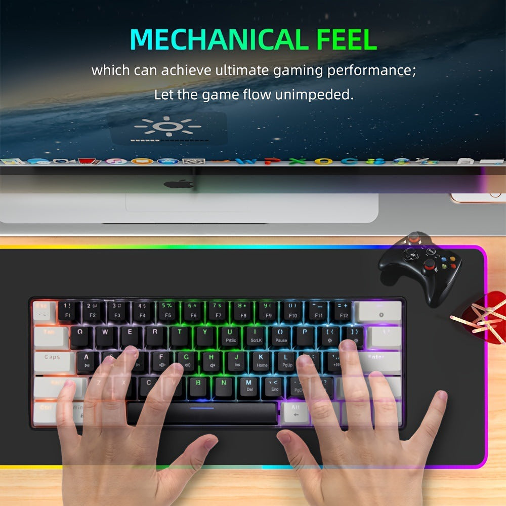Compact RGB Mechanical Keyboard with Black and White Keycaps ? TKL Layout for Gaming and Productivity
