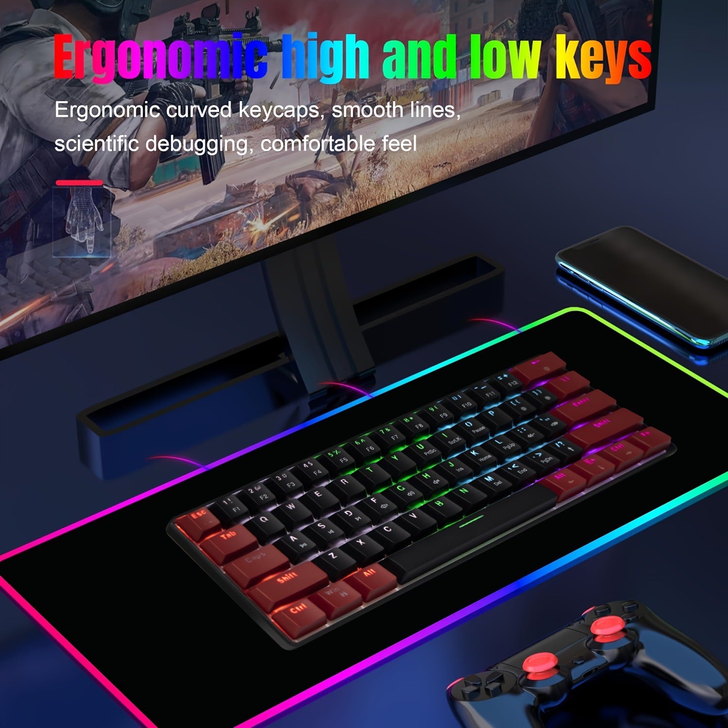 Compact RGB Mechanical Keyboard with Black and White Keycaps ? TKL Layout for Gaming and Productivity