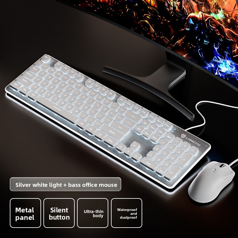 LAFANTU Mechanical Gaming Keyboard with Golden Backlit Round Keycaps ? Retro Style with Numeric Keypad