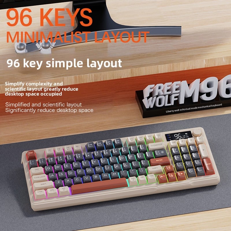 RGB Mechanical Gaming Keyboard with Display Screen and Multi-Colored Keycaps - Full Size with Numpad