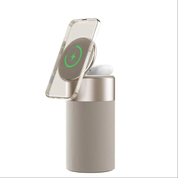 S02 4-in-1 Wireless Charger with Bluetooth Speaker, LED Lamp & Phone Stand