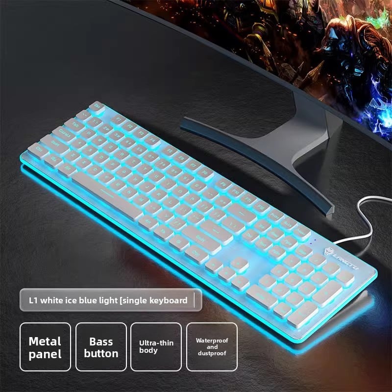 LAFANTU Mechanical Gaming Keyboard with Golden Backlit Round Keycaps ? Retro Style with Numeric Keypad