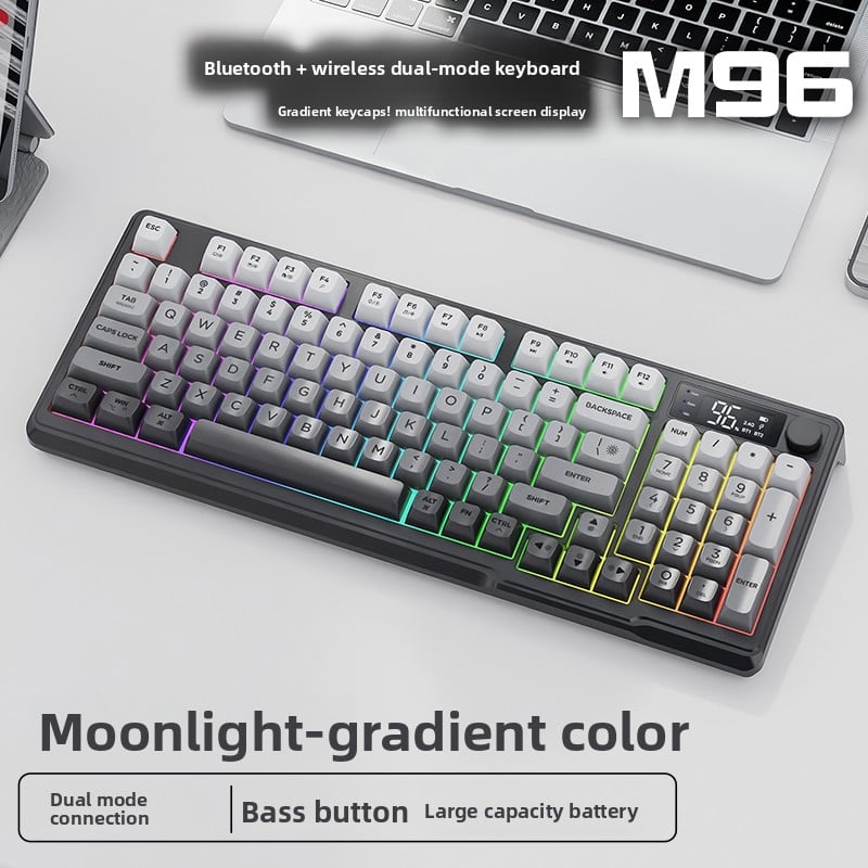 RGB Mechanical Gaming Keyboard with Display Screen and Multi-Colored Keycaps - Full Size with Numpad