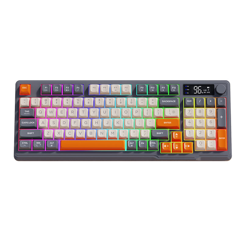 RGB Mechanical Gaming Keyboard with Display Screen and Multi-Colored Keycaps - Full Size with Numpad