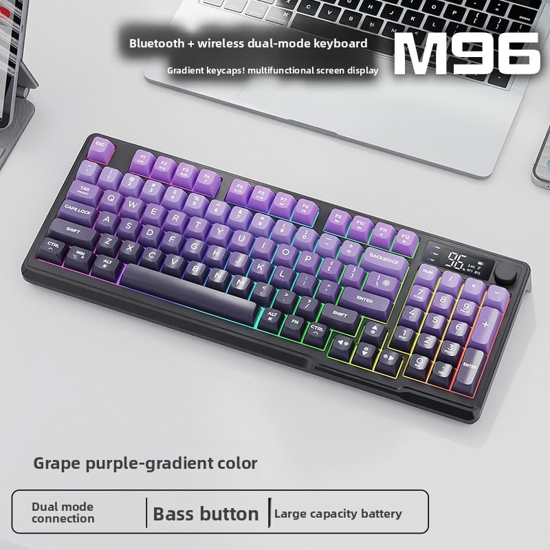 RGB Mechanical Gaming Keyboard with Display Screen and Multi-Colored Keycaps - Full Size with Numpad